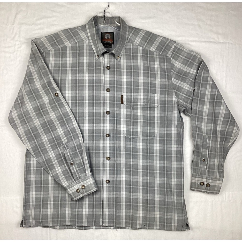 Weatherproof Garment Co, Mens Button Down Shirt Plaid Long Sleeve Large Vented
